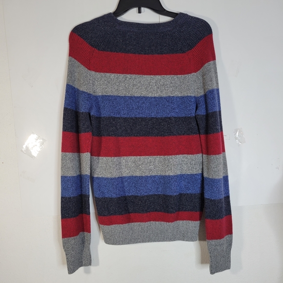 Mens Izod 100% Cotton Sweater Red/Charcoal/gray/blue Size Small - Picture 5 of 6